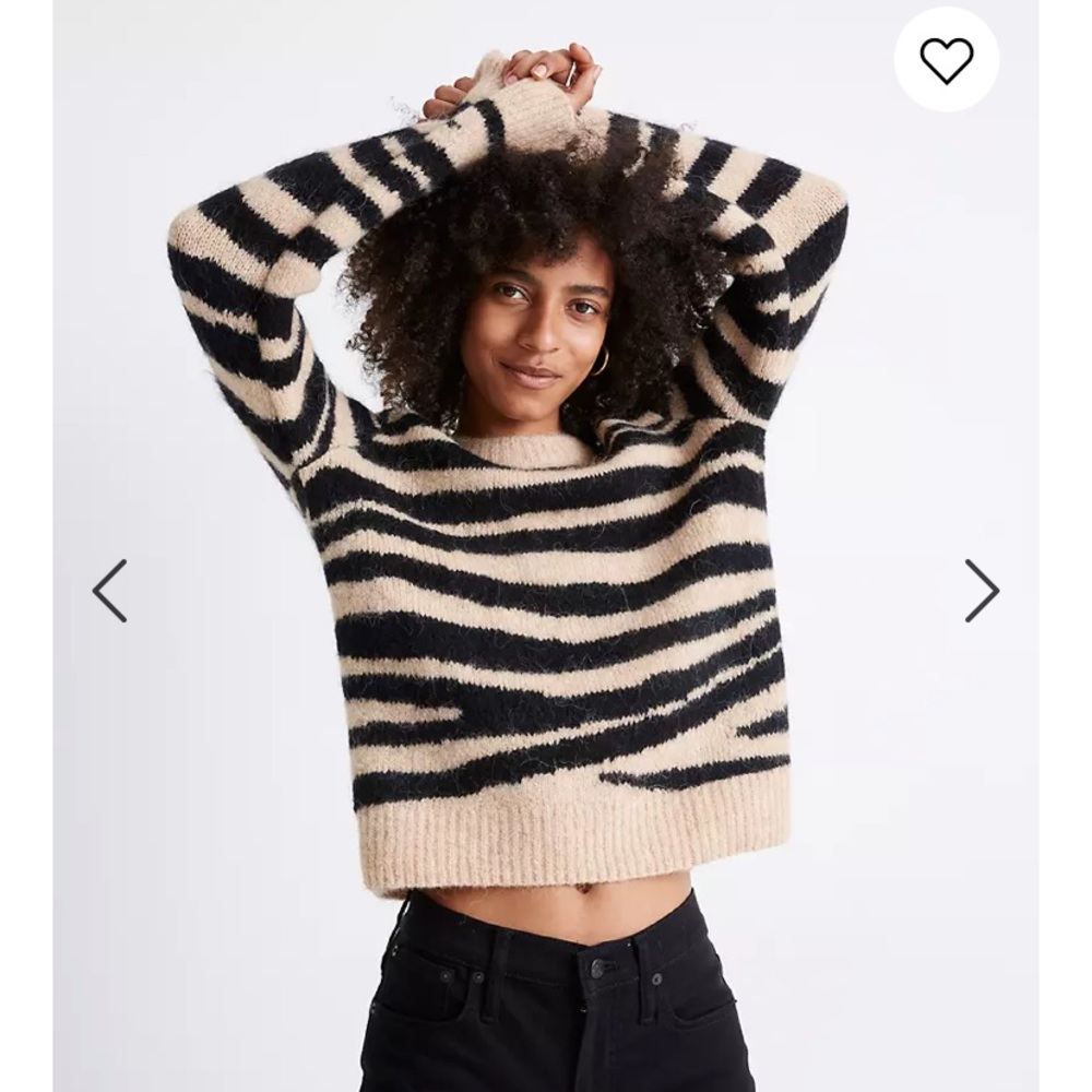 Madewell Shrunken Pullover Sweater in Tiger Stripe